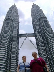 ...in front of the Petronas Towers in Kuala Lumpur