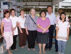 Georgianne Bordner and Leanne Strum with staff at Seminari Theoloji Malaysia