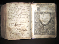 Geneva Bible, 1608. Now on display inside the Library.