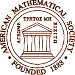 Seal of the American Mathematical Society. The Greek motto, "Let no one ignorant in geometry enter," was reportedly engraved on the door of Plato's Academy.  
