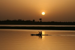 Mali: The Niger River, which the author crossed using local transportation in 1969.